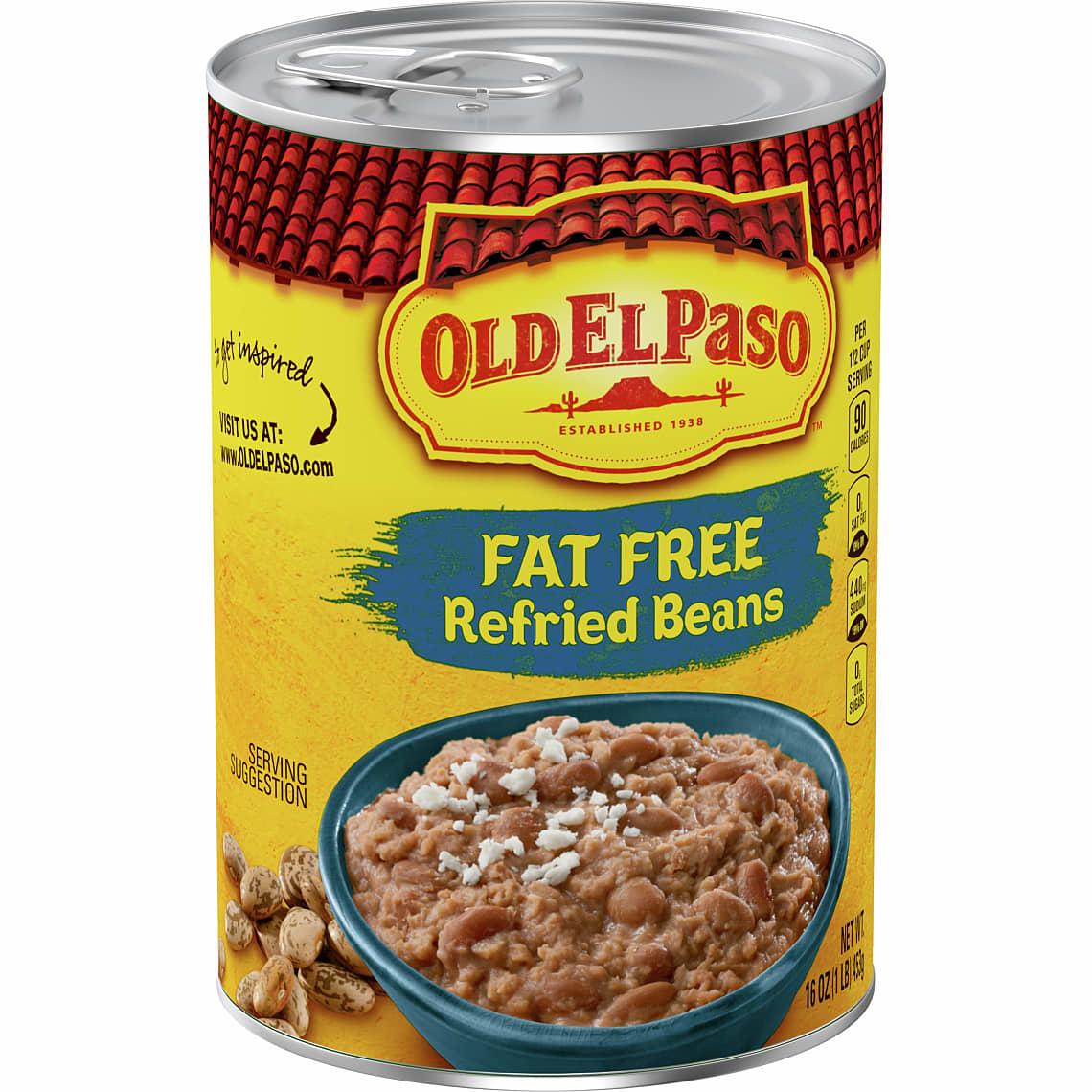 Old El Paso Fat Free Refried Beans, 16 oz